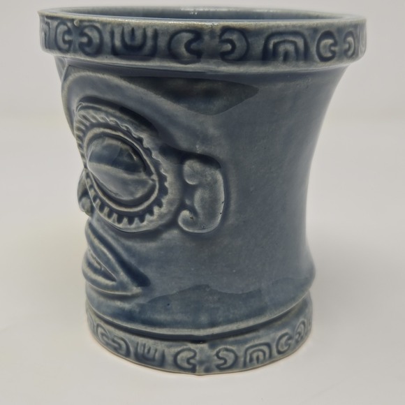 Tiki Farm 2012 Blue Tiki Mug Planter Coffee Cup Hawaiian Handmade Luau - Picture 3 of 6